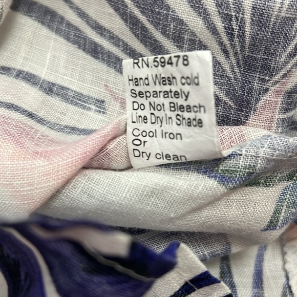 LUNGO L’ARNO linen tropical floral sleeveless made in Italy mini dress small - Picture 7 of 11